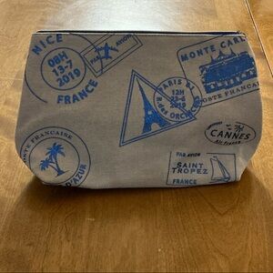 Lancome Blue Travel Stamp Cosmetic Case